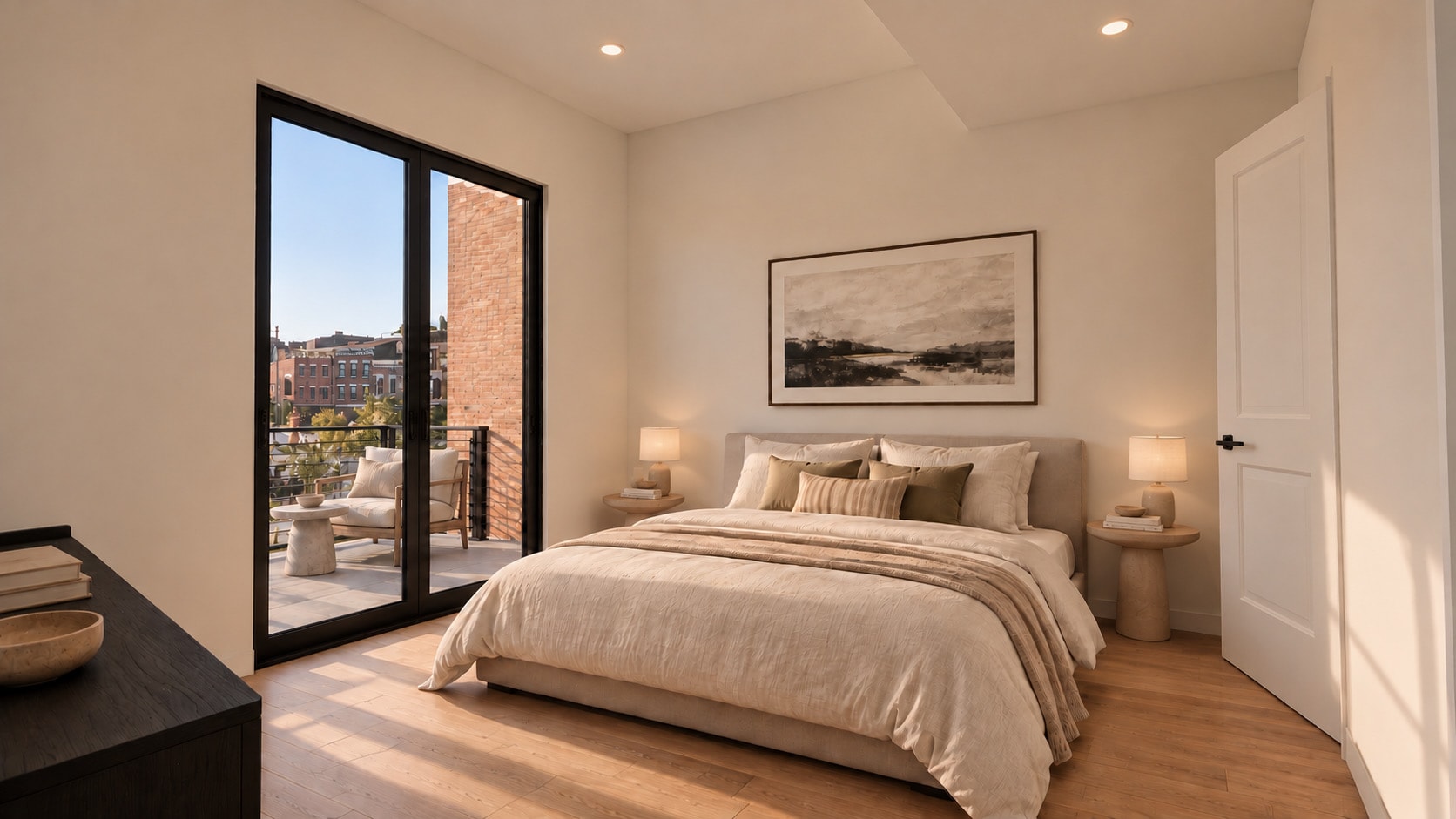 Master bedroom with private deck and OTR views